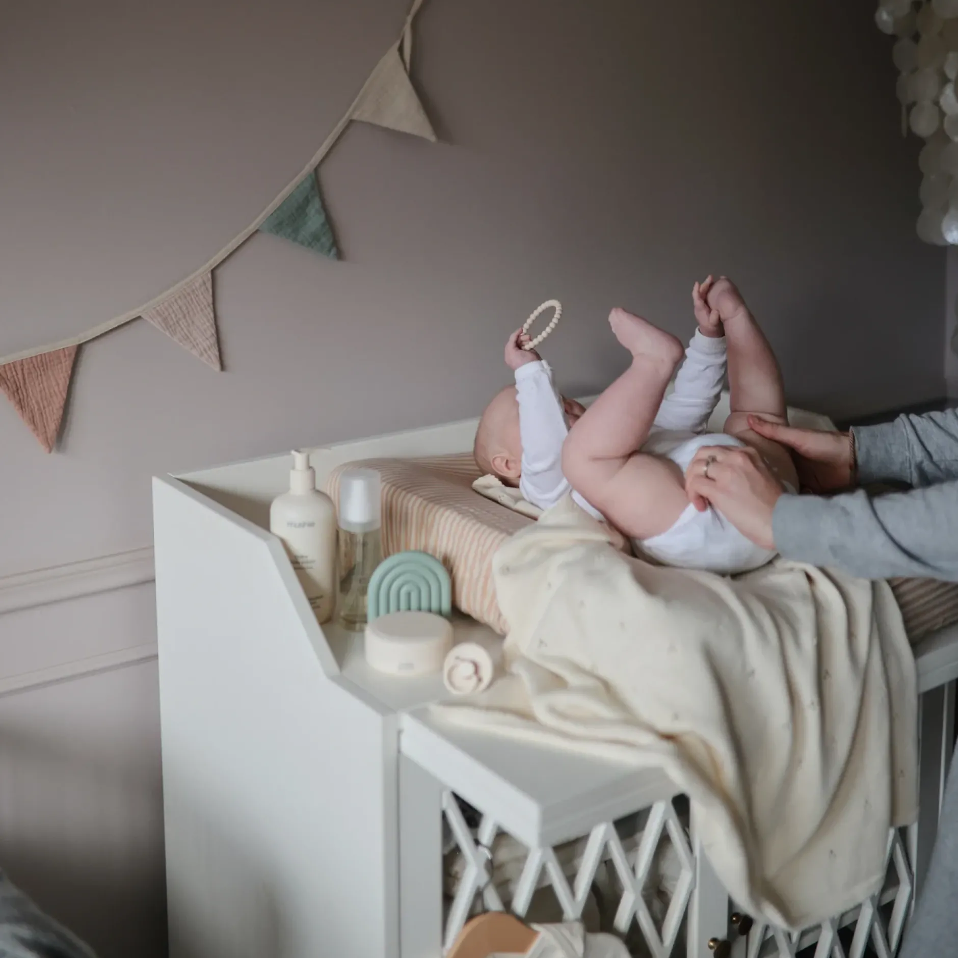 Anneaux De Dentition*mushie 3 Bracelets de Dentition de Perles brunes