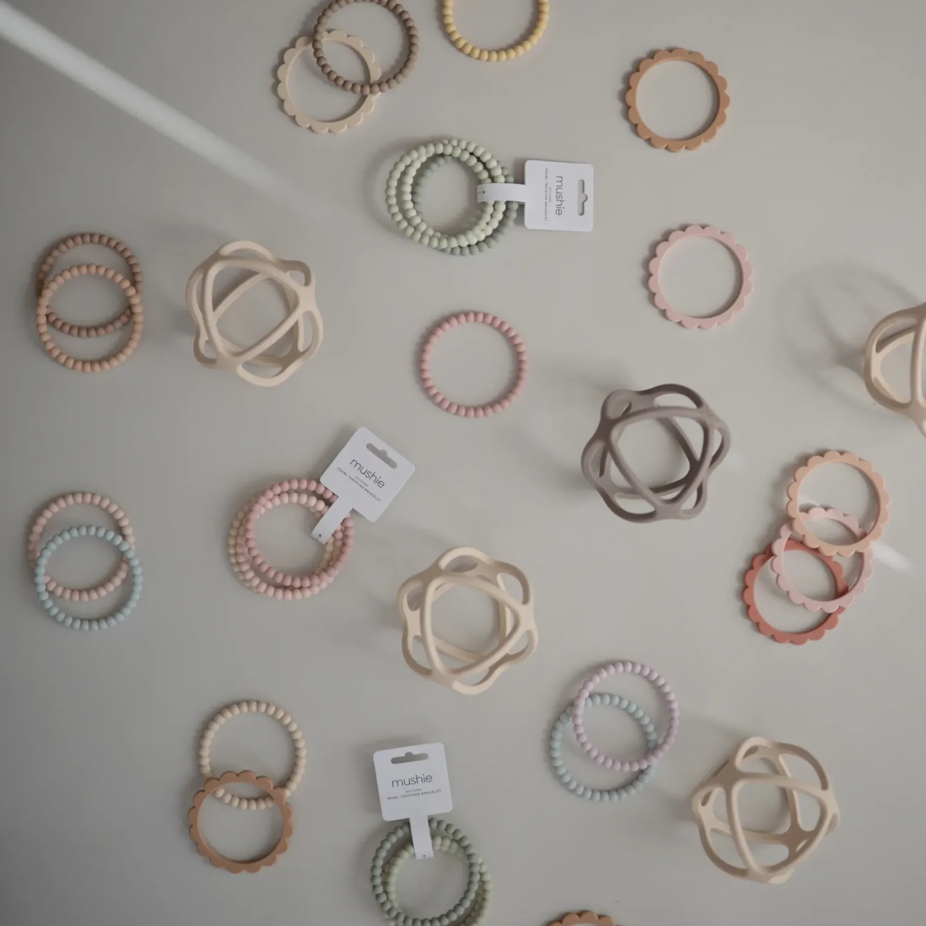 Anneaux De Dentition*mushie 3 Bracelets de Dentition de Perles brunes