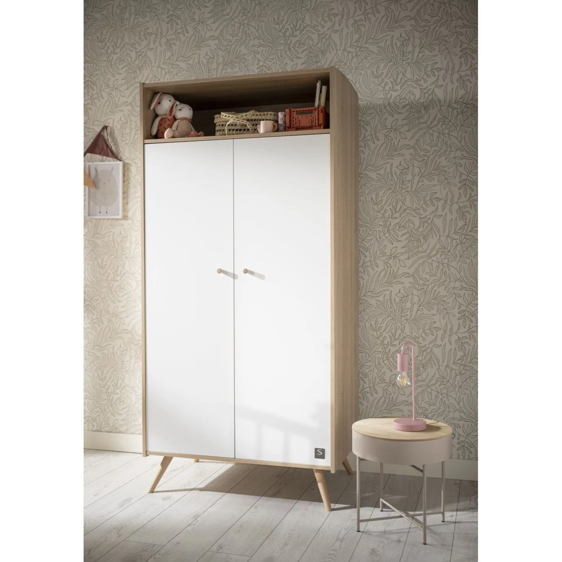 Armoires 2 Portes*Sauthon Baby's Sweet Home Access Armoire 2 portes 1 niche de Bois blanc