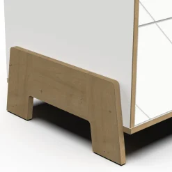 Armoires 2 Portes*CBA Meubles Albizia Armoire 2 portes + 1 tiroir de Blanc / chêne