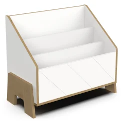 Commodes*CBA Meubles Albizia Bac à livres de Blanc / chêne