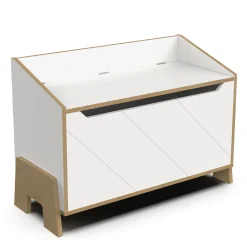 Commodes*CBA Meubles Albizia Coffre à jouets / banc de Blanc / chêne