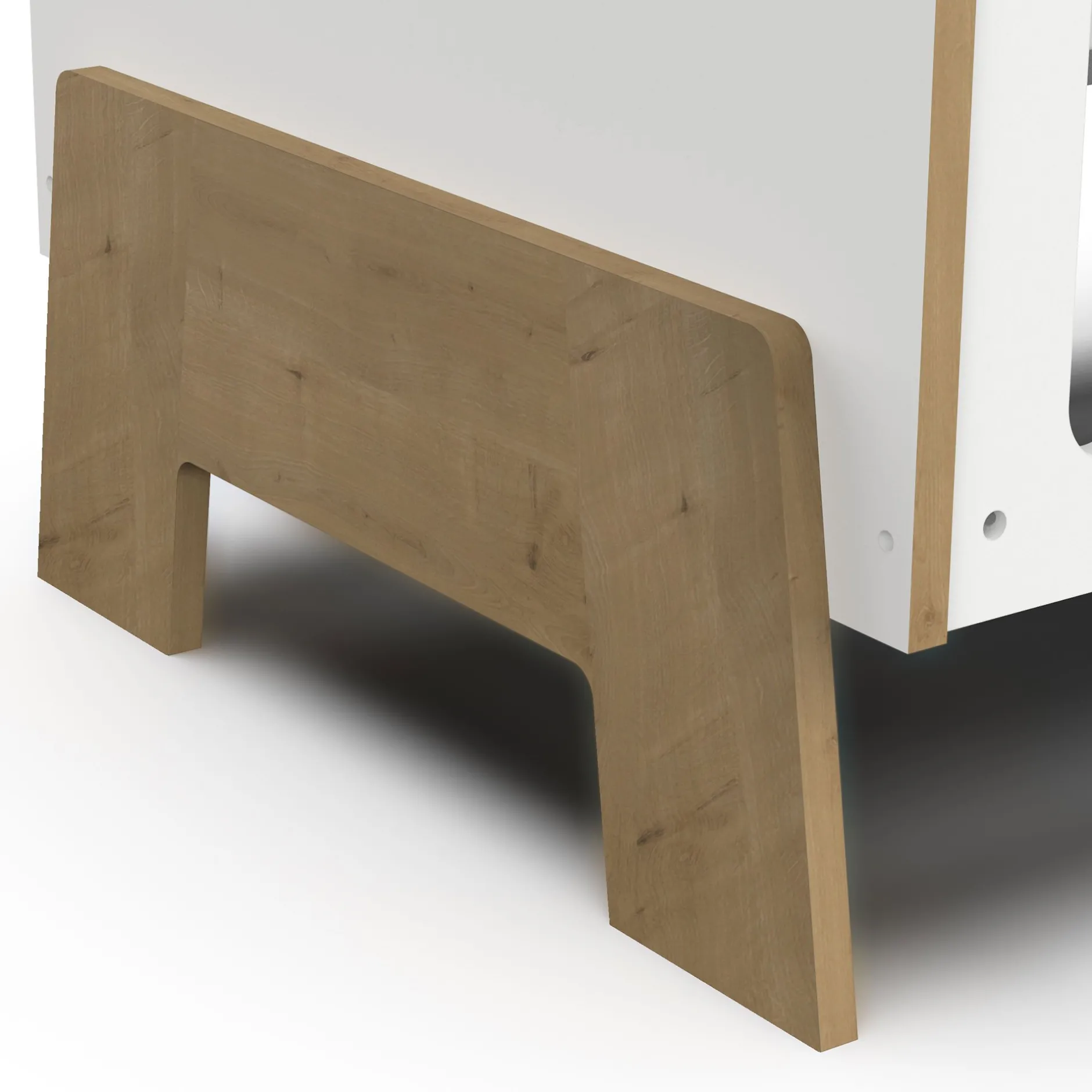 Lits 60X120 Non Évolutifs*CBA Meubles Albizia Lit bébé 60 x 120 cm de Blanc / chêne