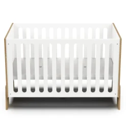 Lits 60X120 Non Évolutifs*CBA Meubles Albizia Lit bébé 60 x 120 cm de Blanc / chêne