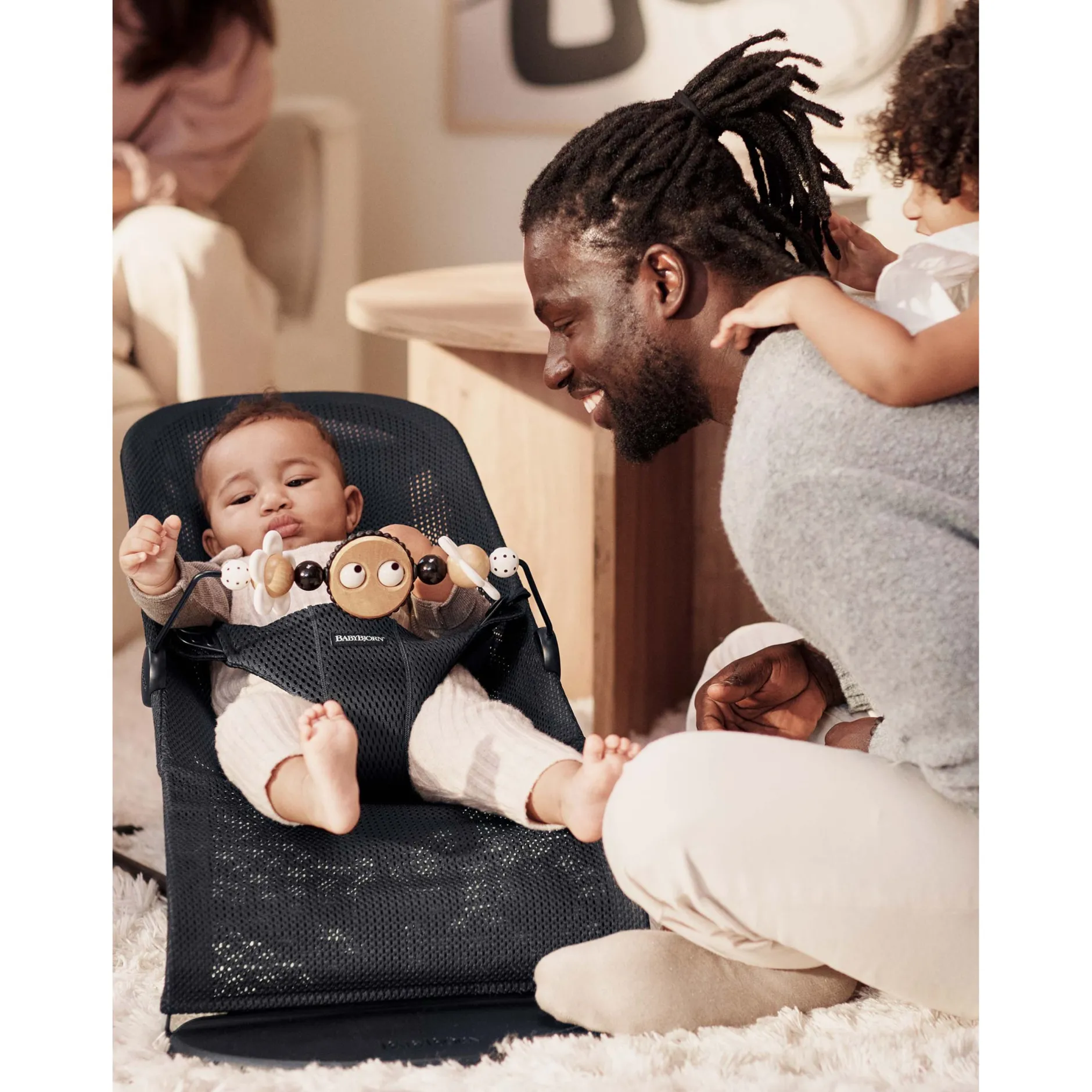 Arches*BabyBjörn Arche bois pour transat de Yeux espiègles Noir et Blanc