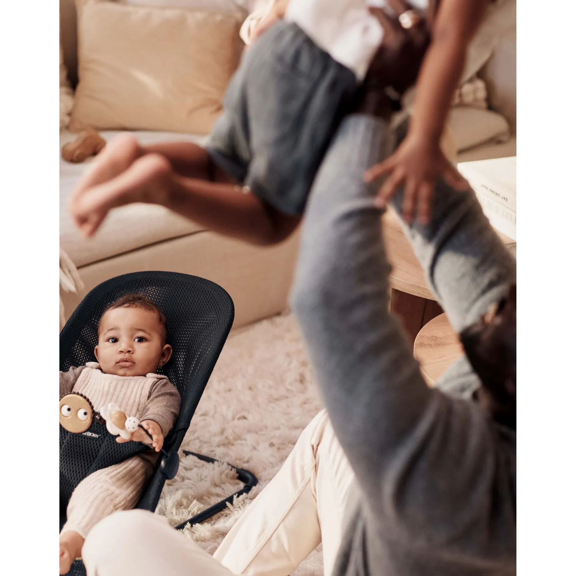 Arches*BabyBjörn Arche bois pour transat de Yeux espiègles Noir et Blanc