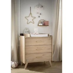 Commodes*Sauthon Baby's Sweet Home Arty commode 3 tiroirs de Chêne suave