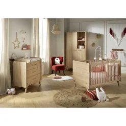 Lits 70X140 Évolutifs*Sauthon Baby's Sweet Home Arty Lit évolutif 70 x 140 cm de Chêne suave