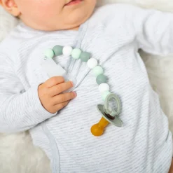 Attaches Sucettes*Nattou Attache sucette de rose/beige/blanc