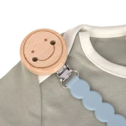 Attaches Sucettes*Lässig Attache sucette Tiny Smile bois/silicone de Bleu