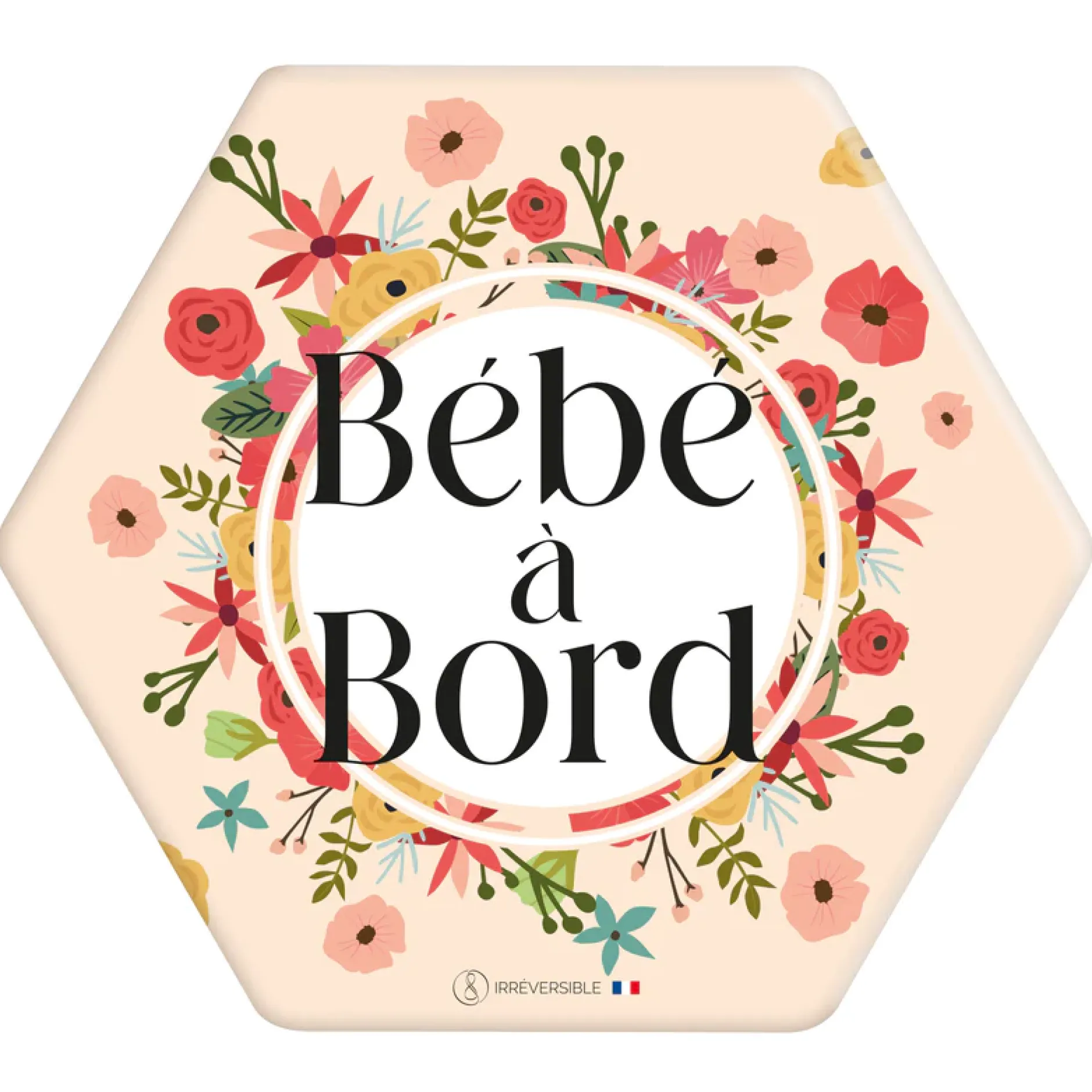 Signalisation|Tout Pour Vos Trajets*Irréversible Autocollant bébé à bord de Fleurs