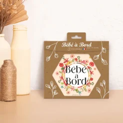 Signalisation|Tout Pour Vos Trajets*Irréversible Autocollant bébé à bord de Fleurs