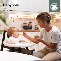 Pots*Babymoov Babybols 4 Pots de Conservation en Verre 220 ml de Multicolore