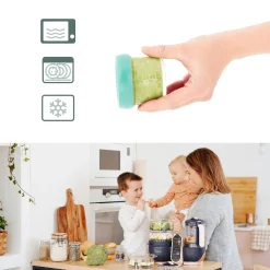 Pots*Babymoov Babybols 4 Pots de Conservation en Verre 220 ml de Multicolore