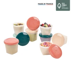 Pots*Babymoov Babybols Bisourcés Pots de Conservation 8 x 180 ml + 8 x 250 ml de