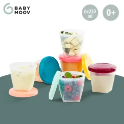 Pots*Babymoov Babybols Kit L Pots de Conservation Hermétiques 6x250 ml de