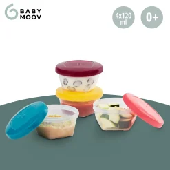 Pots*Babymoov Babybols Kit S Pots de Conservation Hermétiques 4x120 ml de