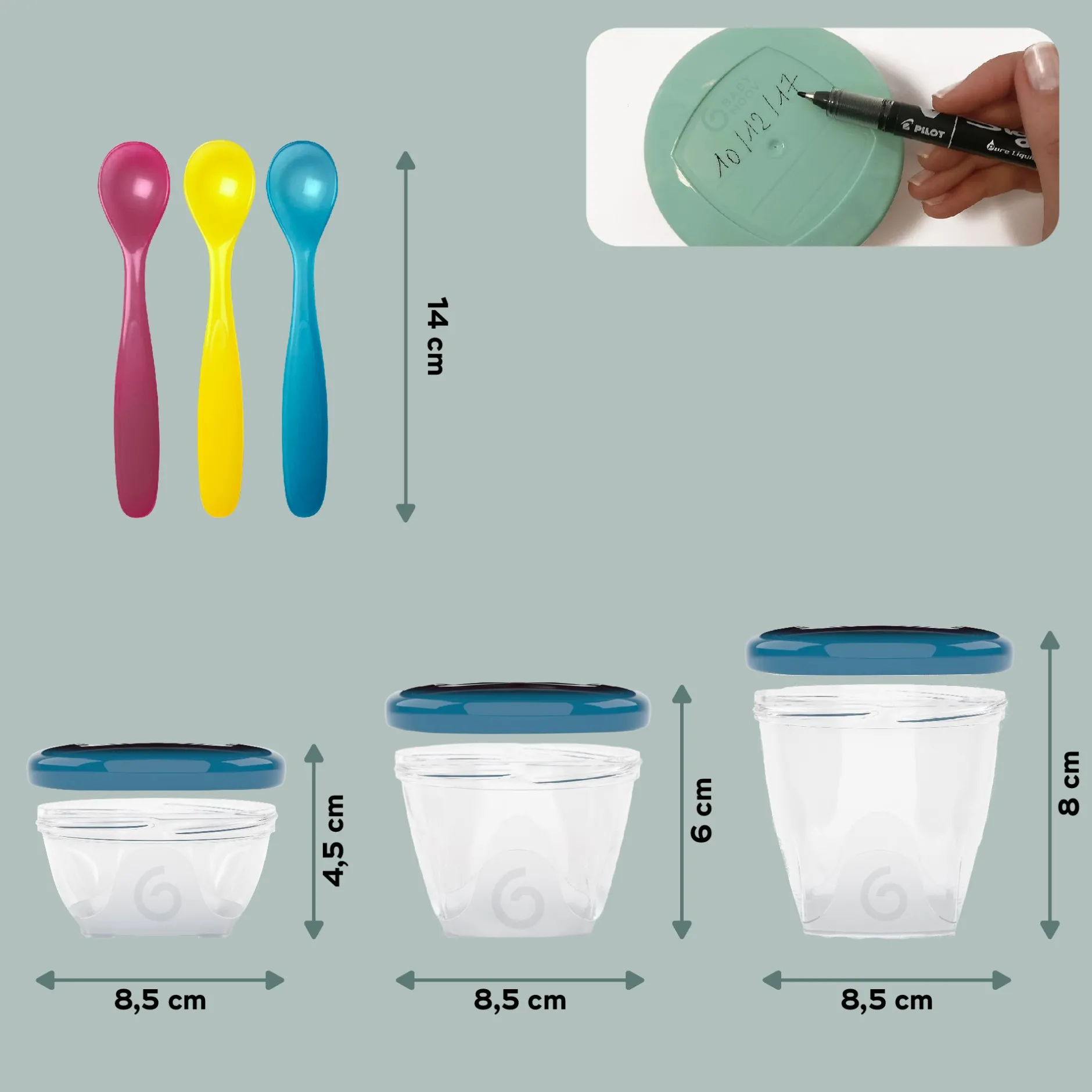 Pots*Babymoov Babybols Multiset Pots de Conservation Hermétiques de