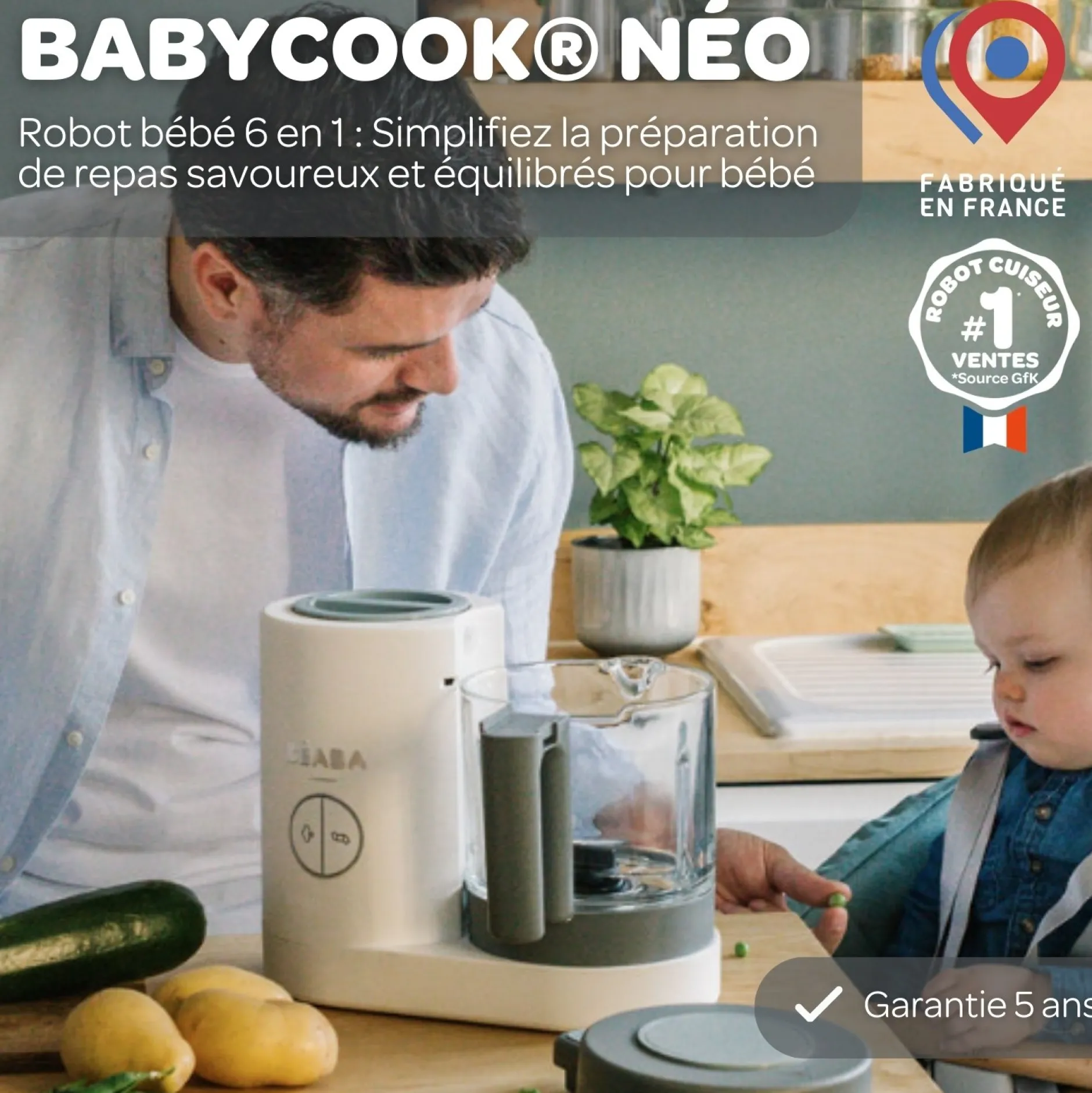Cuiseurs Et Mixeurs*Béaba Babycook Néo Robot Bébé 6 en 1 de grey-white