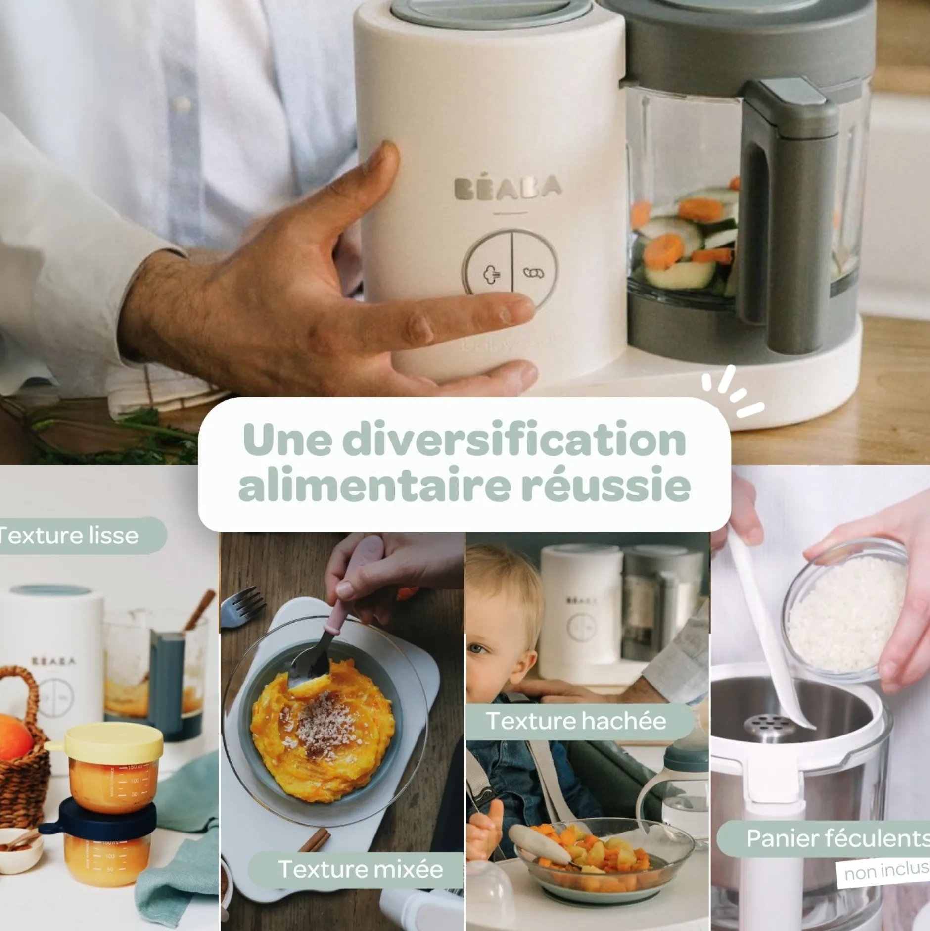 Cuiseurs Et Mixeurs*Béaba Babycook Néo Robot Bébé 6 en 1 de grey-white