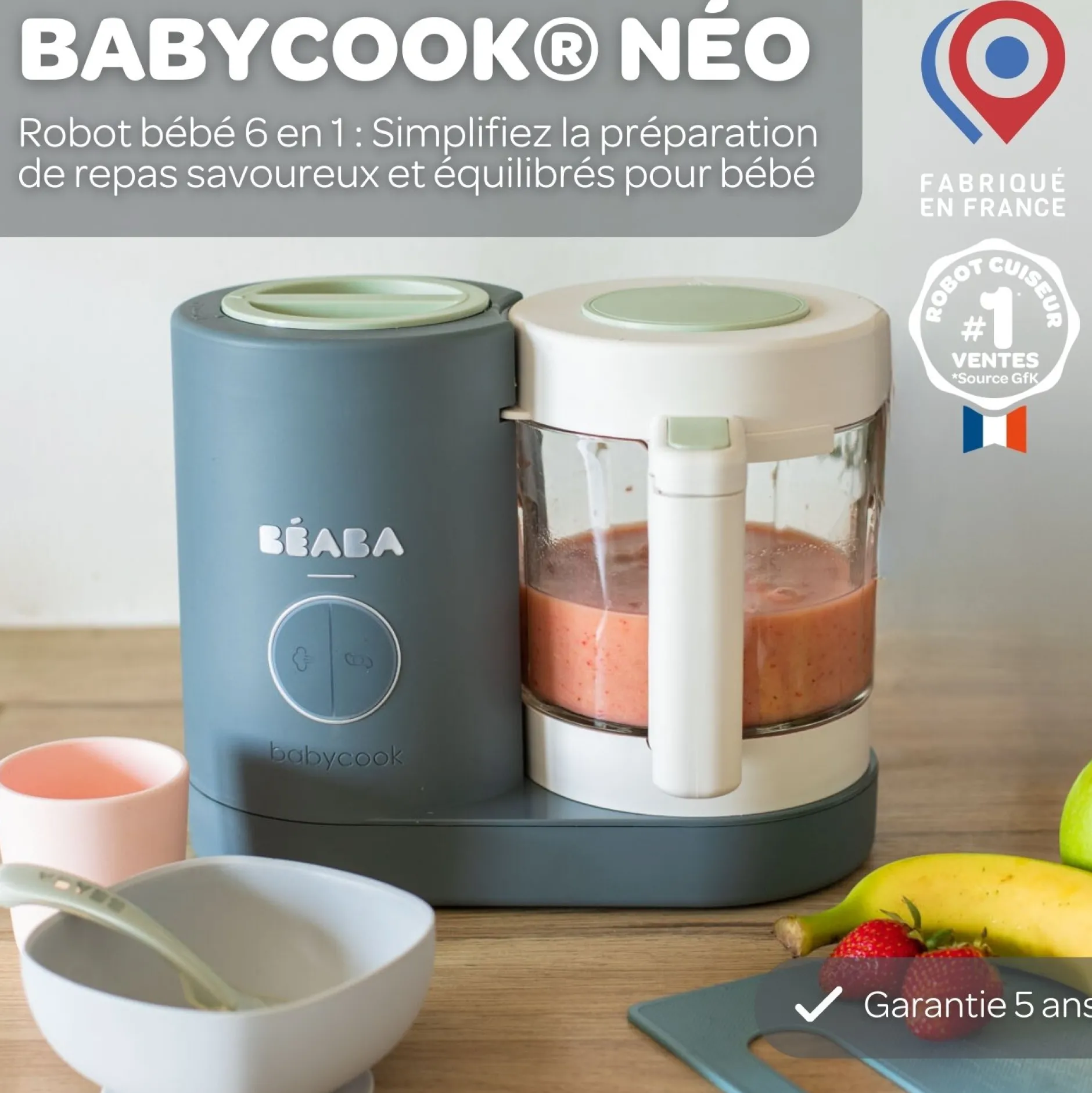 Cuiseurs Et Mixeurs*Béaba Babycook Néo Robot Bébé 6 en 1 de Mineral Grey