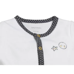 Pyjamas|Pyjamas*Sauthon Baby's Sweet Home Babyfan pyjama en velours Naissance de Blanc/Gris