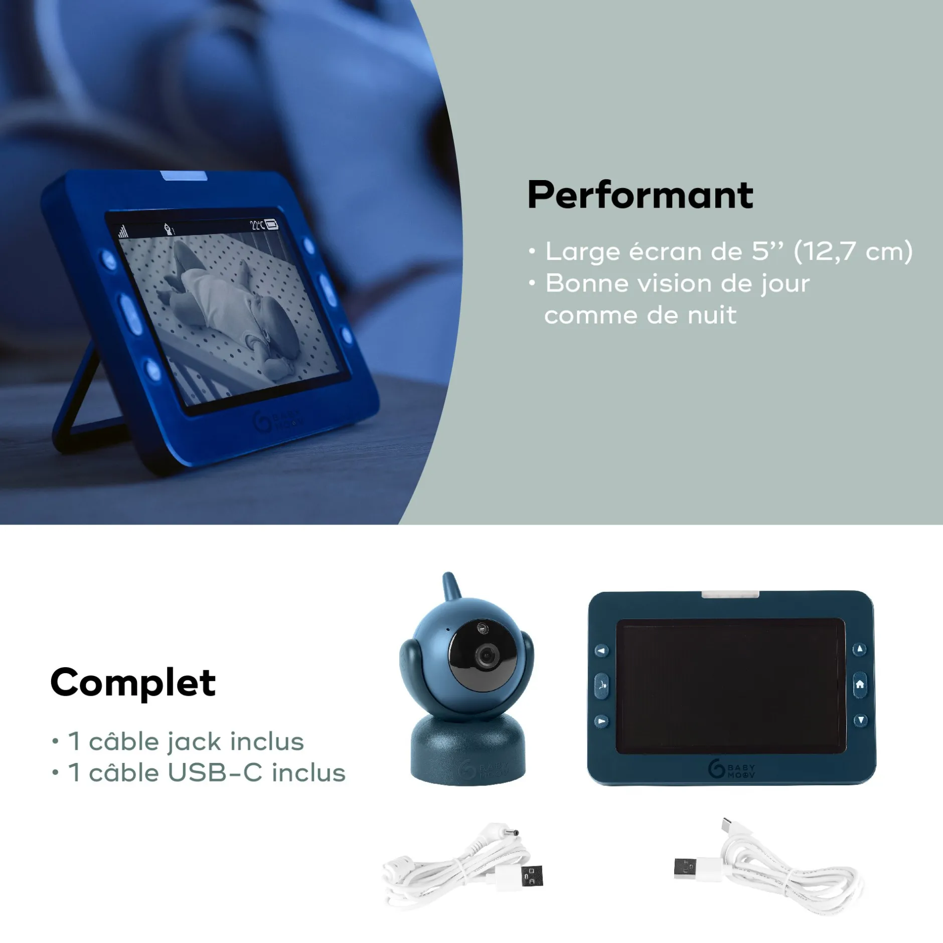 Babyphones*Babymoov Babyphone Vidéo-rotatif Yoo Master Plus de