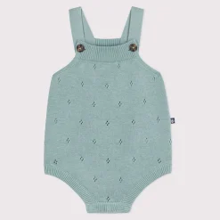Combinaisons, Salopettes|Combinaisons, Salopettes*Petit Bateau Barboteuse bébé en tricot à point fantaisie à bretelles de
