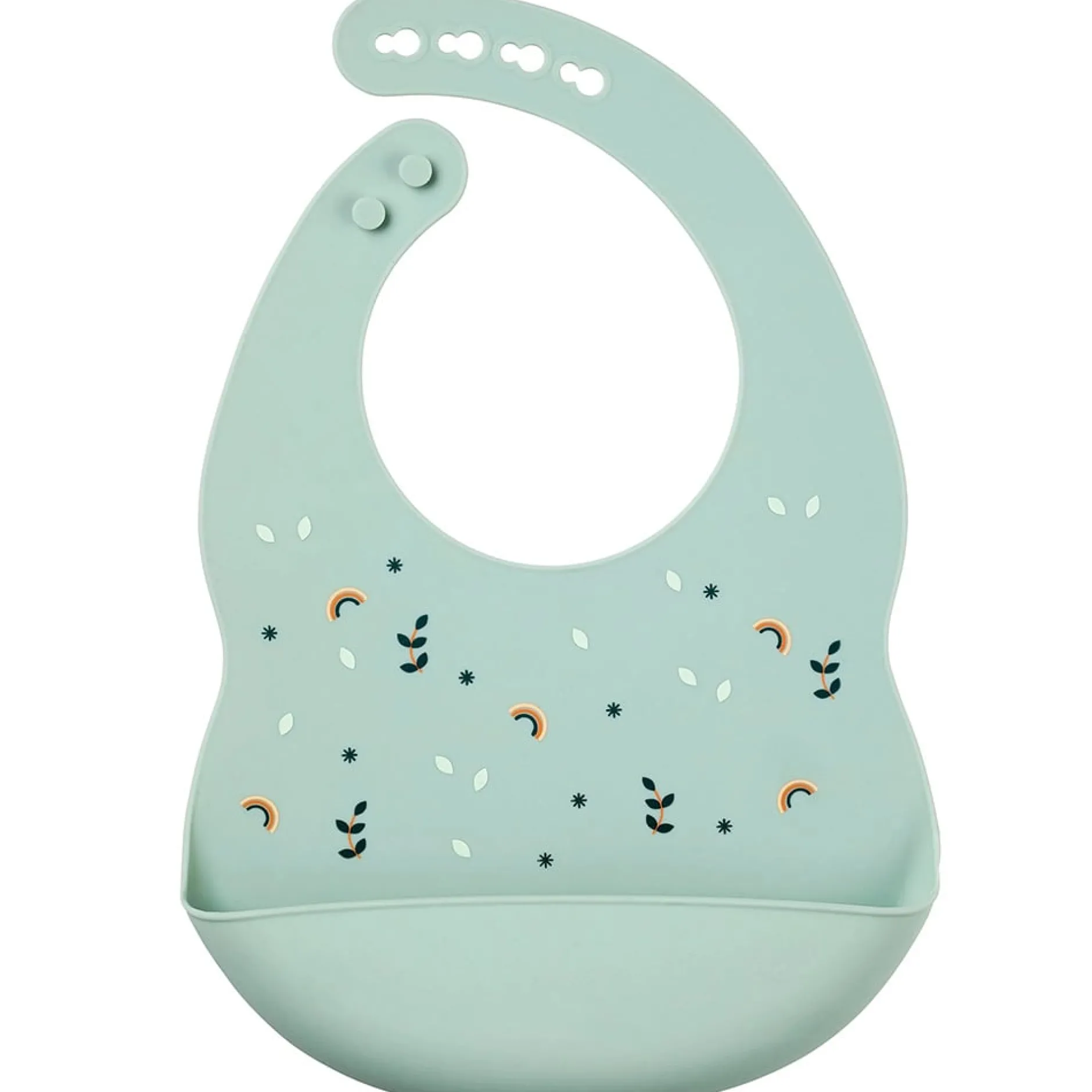 Bavoirs*Nattou Bavoir réglable avec récupérateur en silicone de Vert