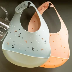 Bavoirs*Nattou Bavoir réglable avec récupérateur en silicone de Vert