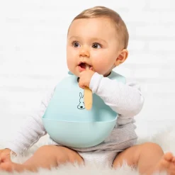 Bavoirs*Nattou Bavoir silicone de Bleu clair