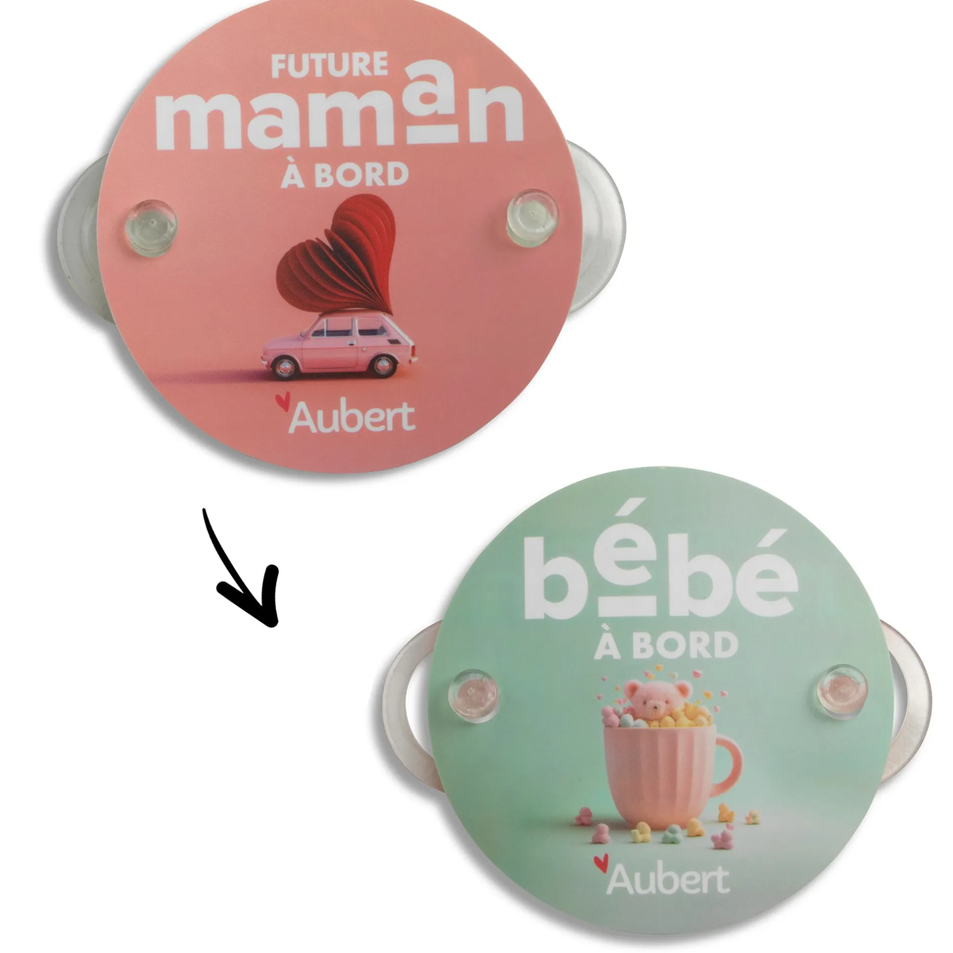 Signalisation|Tout Pour Vos Trajets*Aubert concept Bébé à bord / Future maman à bord réversible de