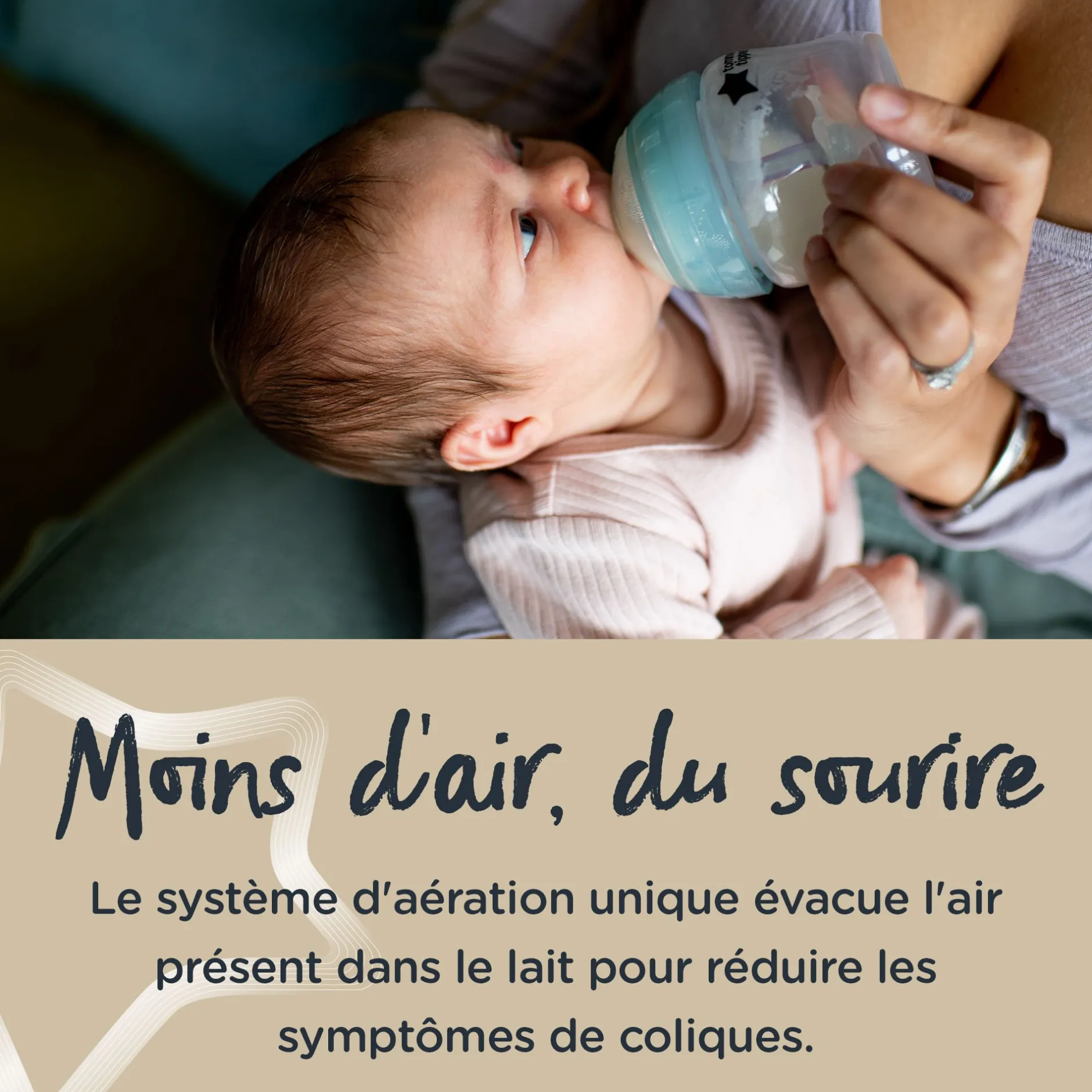 Biberons Pp (Polypropylène)*Tommee Tippee Biberon anti-colique avancé x1 260 ml de Rose