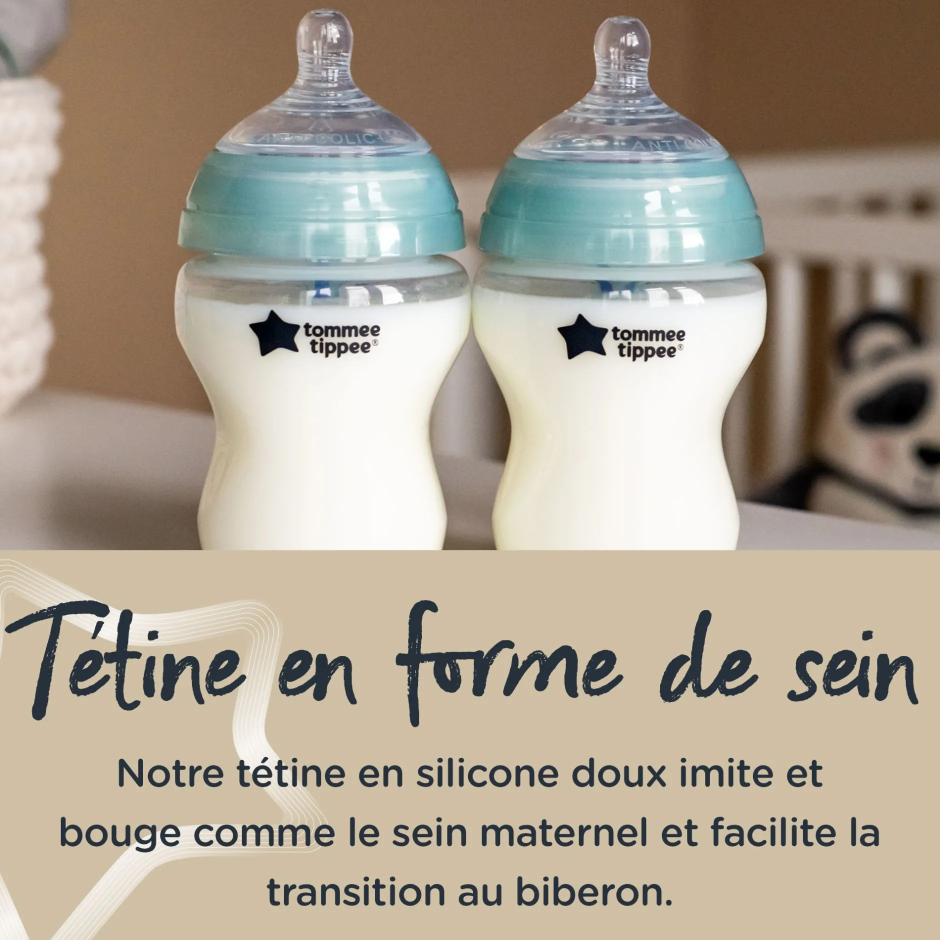 Biberons Pp (Polypropylène)*Tommee Tippee Biberon anti-colique avancé x1 260 ml de Rose