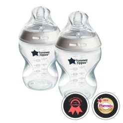 Biberons Pp (Polypropylène)*Tommee Tippee Biberon anti-colique Natural Start Lot de 2 260 ml de Transparent