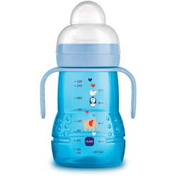 Biberons Pp (Polypropylène)*Mam Biberon bec souple antifuite 220ml de Bleu