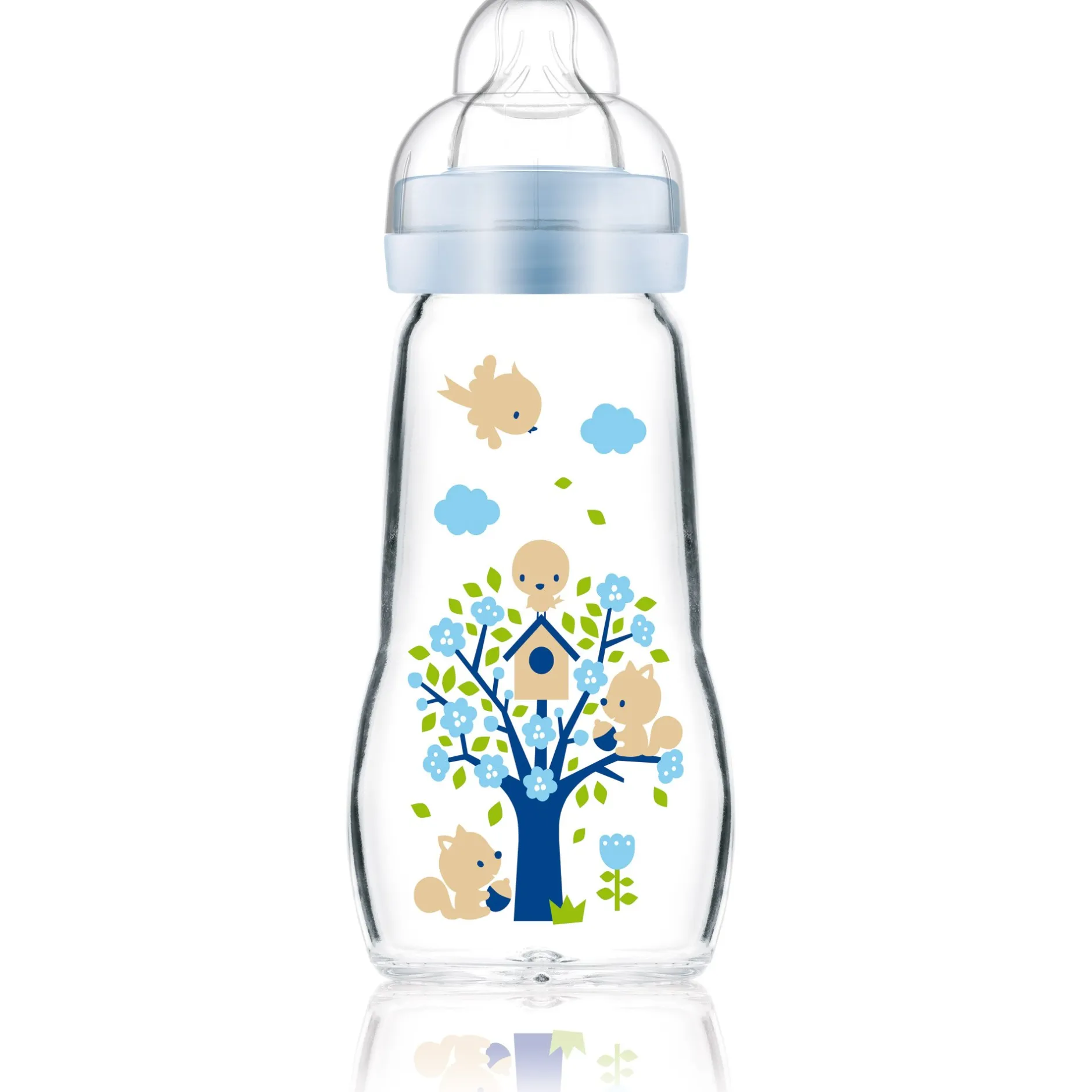 Biberons Verre*Mam Biberon en verre 260 ml de Bleu