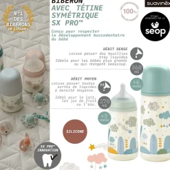 Biberons Pp (Polypropylène)*Suavinex Biberon tétine SX PRO M 360 ml de Dreams Rose