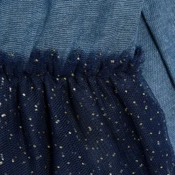 Robes, Jupes*Marèse Bleu Ballerine Robe manches longues bi-matière de Blue Bastille