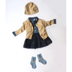 Robes, Jupes*Marèse Bleu Ballerine Robe manches longues bi-matière de Blue Bastille