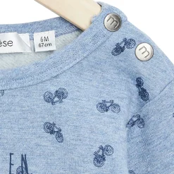 Gilets, Pulls*Marèse Bleu Château Sweat en molleton de Print Vélo