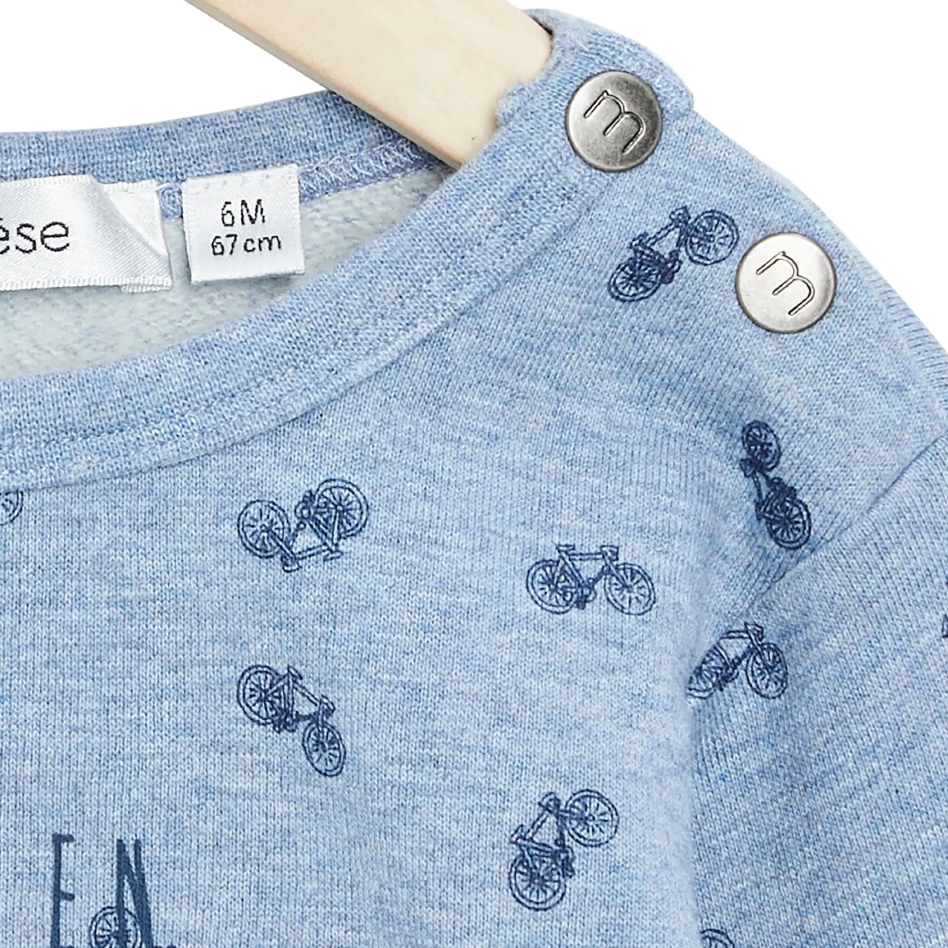 Gilets, Pulls*Marèse Bleu Château Sweat en molleton de Print Vélo