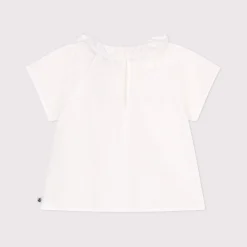 T-Shirts, Blouses, Chemises*Petit Bateau Blouse manches courtes en seersucker rayée de Ecume