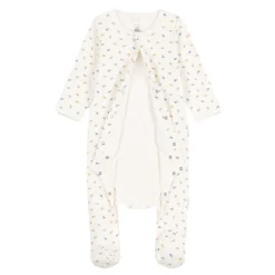 Pyjamas|Pyjamas*Petit Bateau Bodyjama fleurs en coton de Blanc Marshmallow/Blanc Multico