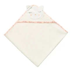 Sorties De Bain*Petit à petit Bonne nuit les chatons Cape de bain en éponge 75 x 75 cm de Ecru Nuage