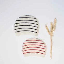 Chapeaux, Bonnets, Écharpes|Chapeaux, Bonnets, Écharpes*La Manufacture de Layette Bonnet rayé Petits Marins de Ecru/marine