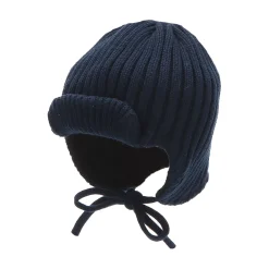 Chapeaux, Bonnets, Écharpes*Sterntaler Bonnet tricoté en coton avec revers de Marine