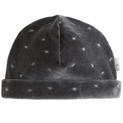 Bonnets, Moufles, Chaussons|Vêtements Naissance*P'tit bisou Bonnet velours Royal Baby de Gris carbone