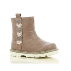 Chaussures Fille|Chaussettes, Collants, Chaussons*P'tit Bisou premiers pas Bottines cœurs 21 de Vieux rose