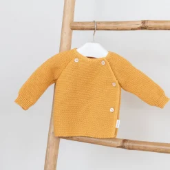 Collection Tricot|Vêtements Naissance*P'tit bisou Brassière Collection Trousseau Tricot 2019 0-1 mois de Curry